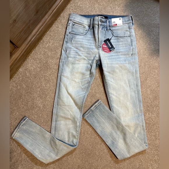 Express Denim - Express Women’s Mid Rise Skinny Jean Jeggings in Light Blue size 0R